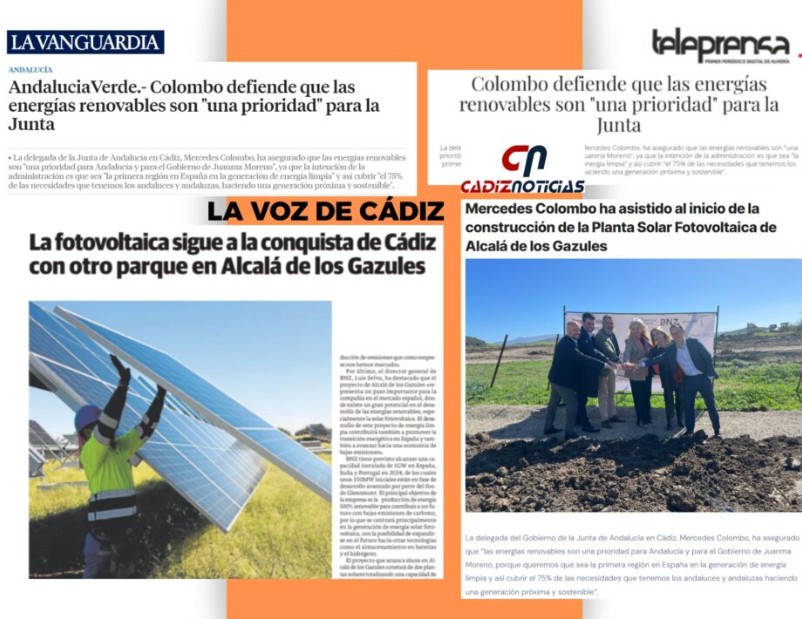 The inauguration of the first PV solar plant in Cádiz on media