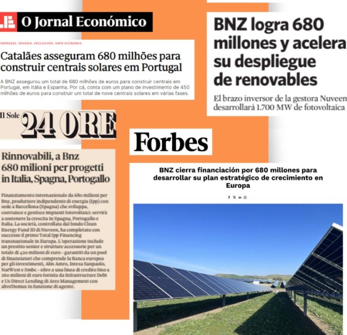 BNZ’s first multinational Total IPP Financing (TIPPF) of over €680M, in the media
